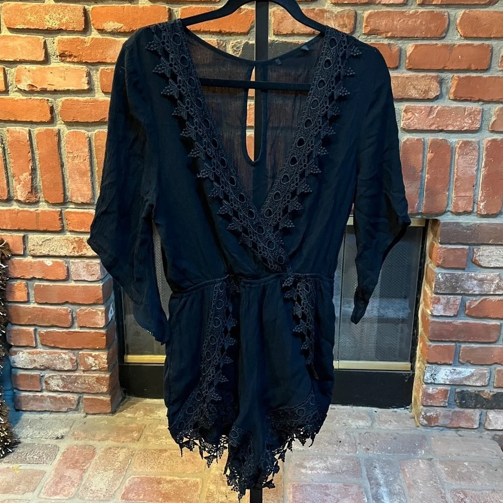 Unknown black embroidered